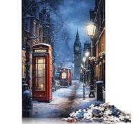 1000 Pcs Winter City Glow Jigsaw Puzzle Adult Creative Rectangular Puzzle Paper Puzzle Funny Educational Toy 1000pcs (75x50cm)