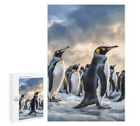 1000 PCS Woode Puzzles for Aldult, Personalized Wooden Puzzles for Family Games, Funny Sea Penguin Jigsaw Puzzle with Box for Gift, Lightweight Puzzle Piece for Beginner