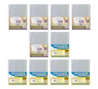 1000 Pcs x A4 Clear Plastic Punched Pockets Filing Folders Wallets Sleeves Home, Office and School Document Files Top Opening Poly Pockets for Ring Binder Folders (45 Micron + 80 Micron)