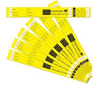 1000 Pcs Yellow Hotel Bag Identification Tags with Transfer Tape on Back Bag Claim Check Tag Luggage ID Tags Numbering from 0000 to 0999 for Hotel and Motel Suitcase Storage