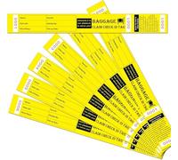 1000 Pcs Yellow Hotel Bag Identification Tags with Transfer Tape on Back Bag Claim Check Tag Luggage ID Tags Numbering from 0000 to 0999 for Hotel and Motel Suitcase Storage