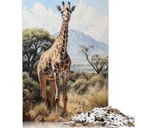 1000 Piece 'A Graceful Giraffe Square Jigsaw Puzzles for Adults, Wooden Puzzles Educational Game for Children 1000pcs (75x50cm)