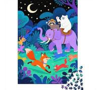 1000 Piece A Group of Animals in The Jungle Jigsaw Puzzles for Adults & Kids, Family Fun, Family-Friendly Brain Teaser Puzzle Birthday Gifts 1000pcs (75x50cm)