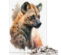 1000 Piece A Hyena Watercolor Design Jigsaw Puzzles for Adult Teenagers Puzzles Wooden Puzzles Family Fun Jigsaws Puzzles 1000pcs (75x50cm)