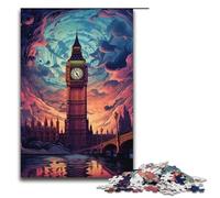 1000 Piece A Large Bell Tower Above The City Jigsaw for Kids Wooden Puzzles Home Art Decor 1000 PCS(38x26cm)