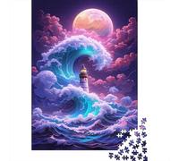 1000 Piece A Lighthouse in The Surf Jigsaw Puzzle for Adult Teenagers Jigsaw Puzzle For Family Fun & Game Night 1000pcs (38x26cm)
