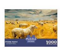 1000 Piece Abstract Art, Sheep Jigsaw Puzzles Great Gift for Adults EduCational Games Home Decors Brainteasing Animal Jigsaw Puzzle for Women Men Adult 38x26cm/1000pcs