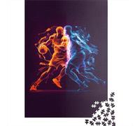 1000 Piece Abstract Basketball Battle Adult Puzzles Paper Puzzle for Adults Educational Game Challenge Toy 1000pcs (38x26cm)