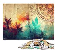 1000 Piece Abstract Boho IV Square Jigsaw Puzzles for Adults, Paper Puzzles Educational Game for Children 38x26cm/1000pcs