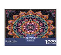 1000 Piece Abstract Patterns Game Puzzle for Adults Gifts Fun Challenging Home Decors Brainteasing Colorful Mandala Pattern Jigsaw Puzzle for Women Men Adult 38x26cm/1000pcs