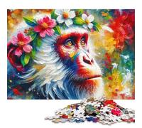 1000 Piece Acrylic Majestic Blossoming Ape Square Jigsaw Puzzles for Adults & Wooden Puzzles Learning Educational Toys Family Games 1000pcs (75x50cm)