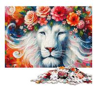 1000 Piece Acrylic Majestic Blossoming Lion Puzzles for Adults Wooden Puzzles Educational Game for Children As A 1000pcs (75x50cm)