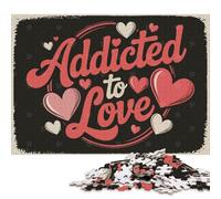 1000 Piece Addicted to Love Retro Poster Puzzles for Adults Wooden Puzzles Educational Game for Children As A 1000pcs (75x50cm)