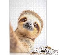 1000 Piece Adorable Sloth Taking Selfie - Fun Wall Decor Jigsaw Puzzles for Adults Paper Puzzle Jigsaws for Adults 1000pcs (38x26cm)