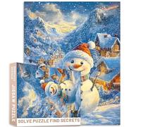 1000 Piece Adult Christmas Jigsaw Puzzle Snowman Snowy Mountain Landscape Colorful DIY Puzzles for Home Decoration Gifts Family Puzzle Perfect for Game Nights