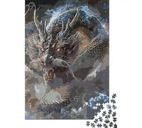 1000-Piece Adult Jigsaw Puzzle, Asian Dragon, 52x38cm/1000pcs, Easy to Pause And Continue Later; White Cardboard with Reduced Dust
