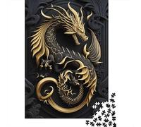1000-Piece Adult Jigsaw Puzzle, Emperor Dragon Flame, 70x50cm/1000pcs; Easy to Pause And Continue Later; White Pieces with A Smooth Surface