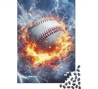 1000-Piece Adult Jigsaw Puzzle, Flames & Ice Baseball Drama, 52x38cm/1000pcs, Easy to Pause And Continue Later; Smooth White Card with Reduced Dust