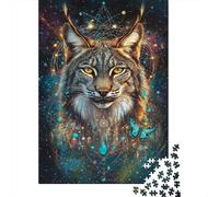 1000-Piece Adult Jigsaw Puzzle, Lynx Cosmos Vision, 70x50cm/1000pcs, for Calm Hands-on Time after Work; Low-dust White Cardboard Pieces