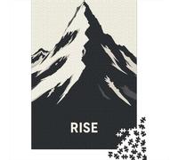 1000-Piece Adult Jigsaw Puzzle, Mountain Climber Rise, 52x38cm/1000pcs; Low-dust White Pieces for Sorting; to Return to Whenever Time Permits