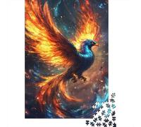 1000-Piece Adult Jigsaw Puzzle, Phoenix Rising, 38x26cm/1000pcs, for Calm Hands-on Time after Work; Low-dust White Cardboard Pieces