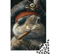 1000-Piece Adult Jigsaw Puzzle, Pirate Bunny Swagger-1, 52x38cm/1000pcs, A Calm After-work Activity; White Cardboard with Reduced Dust