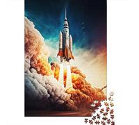 1000-Piece Adult Jigsaw Puzzle, Rocket Launch Future, 38x26cm/1000pcs, Low-dust White Cardboard Pieces; A Weekend Activity at Your Own Pace