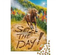 1000-Piece Adult Jigsaw Puzzle, Seize The Day, 38x26cm/1000pcs, White Cardboard with Reduced Dust; Tabletop Entertainment at Home