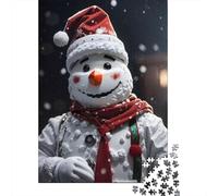 1000-Piece Adult Jigsaw Puzzle, Snowman Funny, 52x38cm/1000pcs, White Cardboard for Cleaner Sorting; A Thoughtful Gift for A New Home