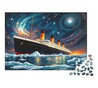 1000-Piece Adult Jigsaw Puzzle, Titanic in Space, 52x38cm/1000pcs, A Calm After-work Activity; White Cardboard with Reduced Dust