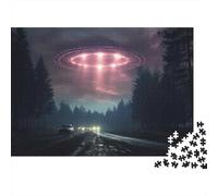 1000-Piece Adult Jigsaw Puzzle, UFO Sightings Unexplained Phenomena, 38x26cm/1000pcs, White Cardboard Pieces for Neat Sorting; Relaxed Solo Time at Home