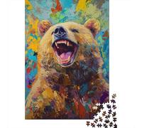 1000-Piece Adult Jigsaw Puzzle, Vibrant Bear Roar, 70x50cm/1000pcs; Low-dust White Pieces for Sorting; to Return to Whenever Time Permits