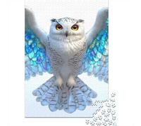 1000-Piece Adult Jigsaw Puzzle, White Owl Elegance, 38x26cm/1000pcs; Low-dust Pieces for A Tidier Table; A Quiet Indoor Pastime at Home