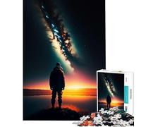 1000 Piece Adult Puzzles A Man Alone on A Star Plan AntiAnxiety Desk Toy Advanced Mold Cutting Tech Heartwarming Birthday Pick (Size 50x75cm)