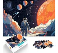 1000 Piece Adult Puzzles “astronaut in space~” Made of wood，for 14+ Stress Relief Great gifts and toys 。size：50x75cm/14.96x20.47inch
