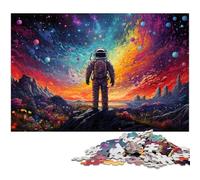 1000 Piece Adult Puzzles Astronaut Standing on Colorful Galaxy for Jigsaw Puzzle A Work of Art for And Teenager Age 14 Years Up 1000pcs(38x26cm)