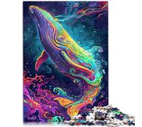 1000 Piece Adult Puzzles Bizarre colorful whale Puzzle Educational Games 26x38cm Unique Birthday and Gifts for 14 year olds