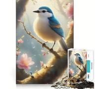 1000 Piece Adult Puzzles Blue Robin Neat Edge Decor, Mind Exercise Toy, Easy Time Fun, Christmas Art Display (38x52cm)