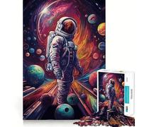 1000 Piece Adult Puzzles Bowling Astronaut Space Neat Edge Decor, Mind Exercise Toy, Easy Time Fun, Christmas Art Display (50x75cm)