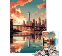 1000 Piece Adult Puzzles Brooklyn Bridge Vintage for Educational Game Challenge Toy Educational Games A Work of Art Art Work Gifts (Size 50x75cm)