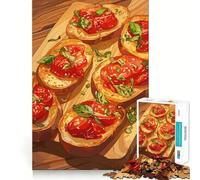 1000 Piece Adult Puzzles Bruschetta with Tomatoes And Basil Fine Edge Craft Cognitive Game Toy Relax Game Play Christmas Wall Art (38x52cm)