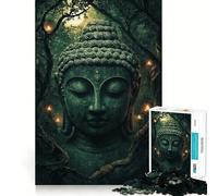 1000 Piece Adult Puzzles Buddha in The Forest Tight Fit Piece Logic Game Play Cozy Fun Time Birthday Fun Gift (50x75cm)