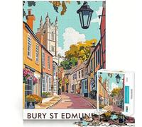 1000 Piece Adult Puzzles Bury St Edmunds Town Fine Edge Craft Cognitive Game Toy Relax Game Play Christmas Wall Art (38x52cm)