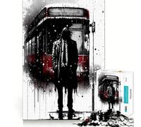 1000 Piece Adult Puzzles Bus Stop for Apparitions Fine Edge Craft Cognitive Game Toy Relax Game Play Christmas Wall Art (38x26cm)