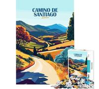 1000 Piece Adult Puzzles Camino De Santiago Spain Landscape Art Brain Intelligence Challenge Addictive Toys Family Games Home Decoration Great Gifts (size 50x75cm)