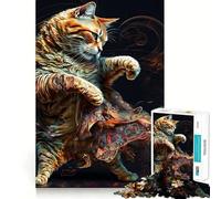1000 Piece Adult Puzzles Cat Dancing Tight Fit Piece Logic Game Play Cozy Fun Time Birthday Fun Gift (38x26cm)