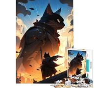 1000 Piece Adult Puzzles Cat Knights︰ Feline Fantasy Warriors Difficult And Challenge Analysis And Logic Brain Teaser Game for And 14 Years And over (50x75cm)