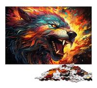 1000 Piece Adult Puzzles Color Fantasy Violent Wolf for Jigsaw Puzzle A Work of Art for And Teenager Age 14 Years Up 1000 PCS(38x26cm)