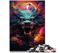 1000 Piece Adult Puzzles Colorful artistic dragon Brain Teaser Game 26x38cm is ideal as gifts for the whole family for teenager Age 14+