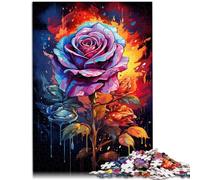 1000 Piece Adult Puzzles colorful roses Brain Teaser Game 26x38cm for is ideal as a gift for the whole family for teenager Age 14+